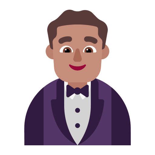 Medium Man in Tuxedo (Flat) Free Open-Source SVG Icon (Fluent Emoji Flat)