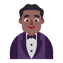 Medium Dark Man in Tuxedo (Flat) Free Open-Source SVG Icon