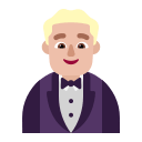 Medium Light Tuxedo-Clad Man (Flat) Free Open-Source SVG Icon