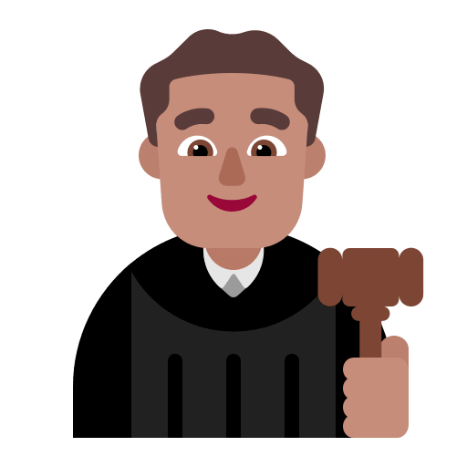 Medium-Skinned Male Judge (Flat) Free Open-Source SVG Icon (Fluent Emoji Flat)