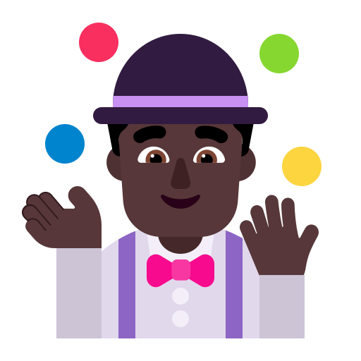 Dark Juggling Man (Flat) Free Open-Source SVG Icon (Fluent Emoji Flat)