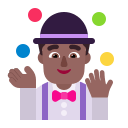 Medium Dark Juggling Man (Flat) Free Open-Source SVG Icon