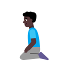 Dark Kneeling Man (Flat) Free Open-Source SVG Icon