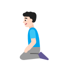 Light Skin Tone Kneeling Man (Flat) Free Open-Source SVG Icon