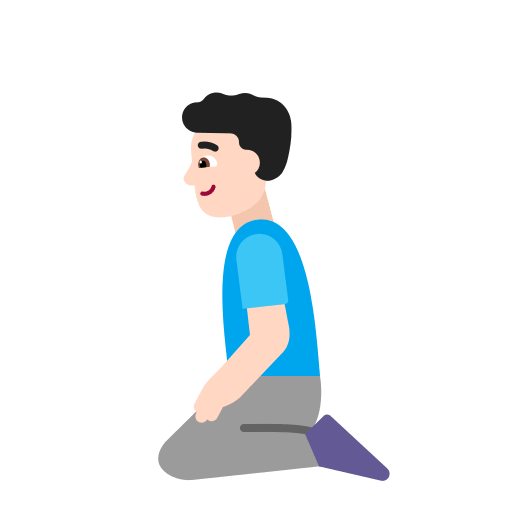 Light Skin Tone Kneeling Man (Flat) Free Open-Source SVG Icon (Fluent Emoji Flat)