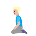 Medium-Light Kneeling Man (Fluent Emoji Flat) Free Open-Source SVG Icon