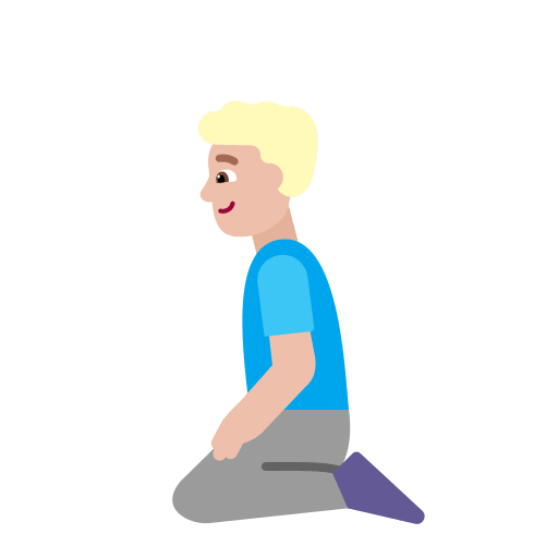 Medium-Light Kneeling Man (Fluent Emoji Flat) Free Open-Source SVG Icon (Fluent Emoji Flat)