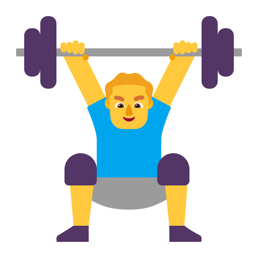 Man Lifting Weights (Flat) Free Open-Source SVG Icon (Fluent Emoji Flat)