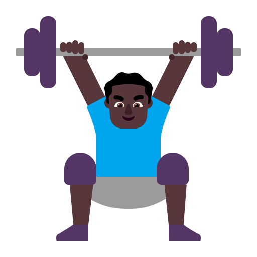 Dark Man Lifting Weights (Flat) Free Open-Source SVG Icon (Fluent Emoji Flat)