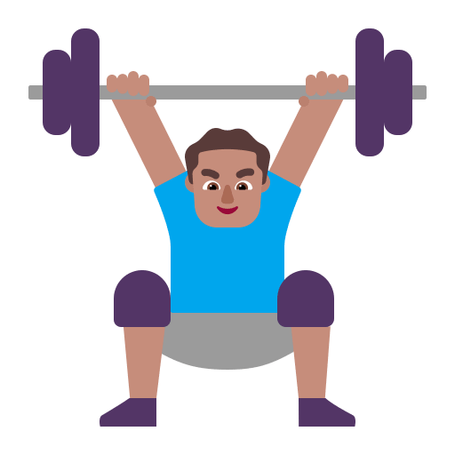 Medium Lifting Weights Man (Flat) Free Open-Source SVG Icon (Fluent Emoji Flat)