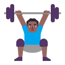 Medium Dark Man Lifting Weights (Flat) Free Open-Source SVG Icon