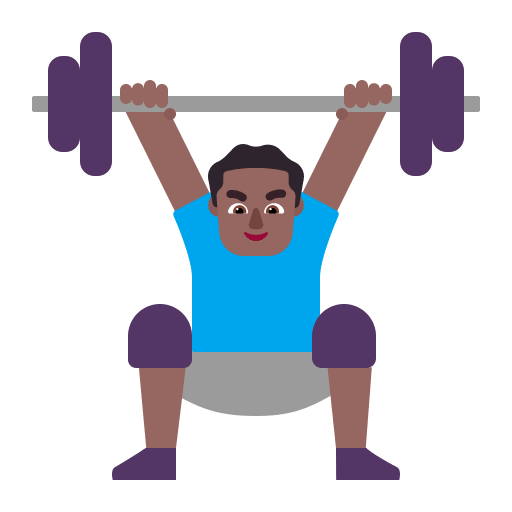 Medium Dark Man Lifting Weights (Flat) Free Open-Source SVG Icon (Fluent Emoji Flat)