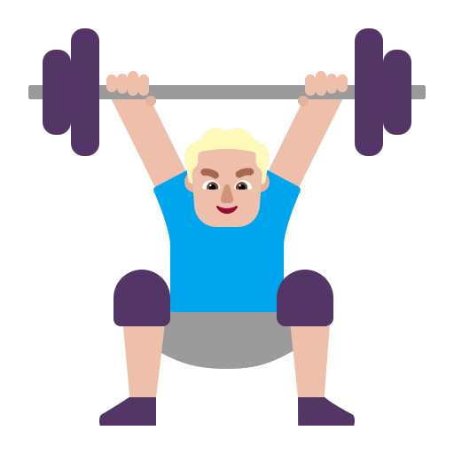 Medium Light Man Lifting Weights (Flat) Free Open-Source SVG Icon (Fluent Emoji Flat)