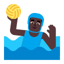 Dark Man Playing Water Polo (Flat) Free Open-Source SVG Icon