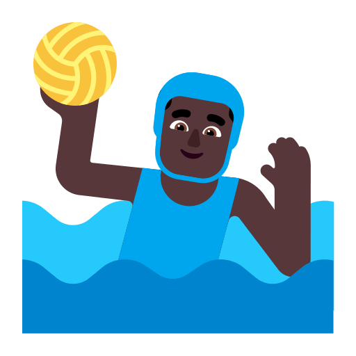 Dark Man Playing Water Polo (Flat) Free Open-Source SVG Icon (Fluent Emoji Flat)