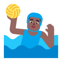 Medium Dark Man Playing Water Polo (Flat) Free Open-Source SVG Icon