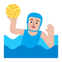 Medium Light Man Playing Water Polo (Flat) Free Open-Source SVG Icon