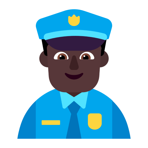 Dark Police Officer (Flat) Free Open-Source SVG Icon (Fluent Emoji Flat)