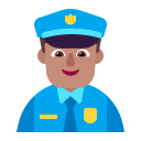 Medium Skin Tone Police Officer (Flat) Free Open-Source SVG Icon