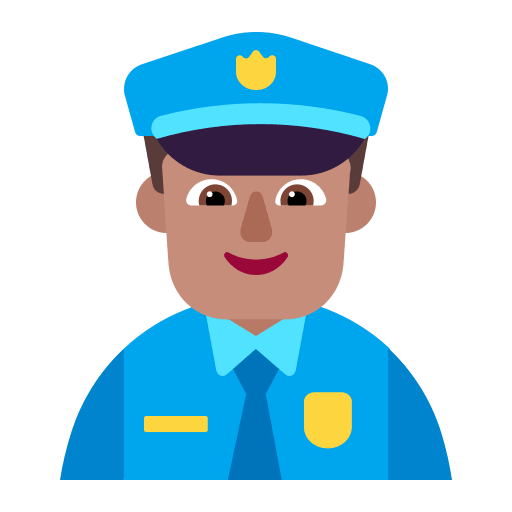 Medium Skin Tone Police Officer (Flat) Free Open-Source SVG Icon (Fluent Emoji Flat)