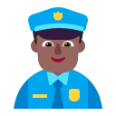 Medium Dark Skin Tone Police Officer (Fluent Emoji Flat) Free Open-Source SVG Icon