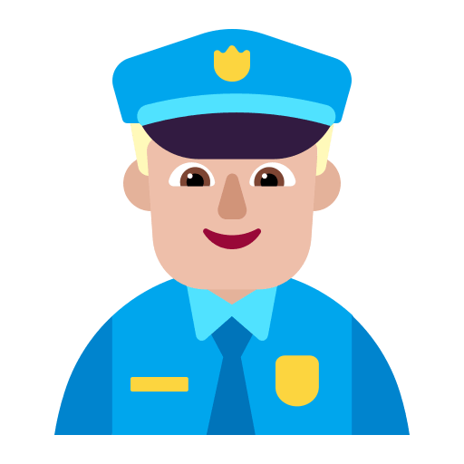 Medium Light Skin Tone Police Officer (Flat) Free Open-Source SVG Icon (Fluent Emoji Flat)