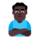 Dark Pouting Man Emoji (Flat) Free Open-Source SVG Icon