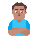 Medium Pouting Man (Flat) Free Open-Source SVG Icon