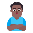 Medium Dark Pouting Man (Flat) Free Open-Source SVG Icon