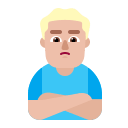 Medium Light Pouting Man (Flat) Free Open-Source SVG Icon