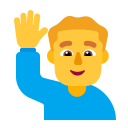 Man Raising Hand (Flat) Free Open-Source SVG Icon