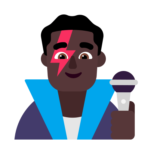 Dark-Skinned Male Singer (Flat) Free Open-Source SVG Icon (Fluent Emoji Flat)