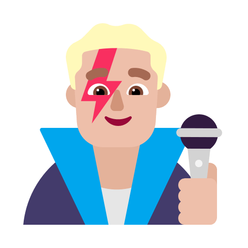 Medium Light Male Singer (Flat) Free Open-Source SVG Icon (Fluent Emoji Flat)