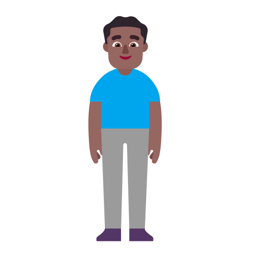 Medium Dark Man Standing (Flat) Free Open-Source SVG Icon (Fluent Emoji Flat)