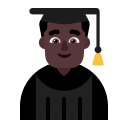 Dark Skinned Male Student (Flat) Free Open-Source SVG Icon