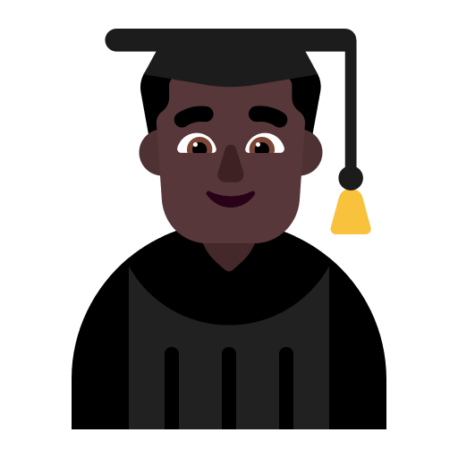 Dark Skinned Male Student (Flat) Free Open-Source SVG Icon (Fluent Emoji Flat)