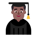 Medium Dark Male Student (Flat) Free Open-Source SVG Icon