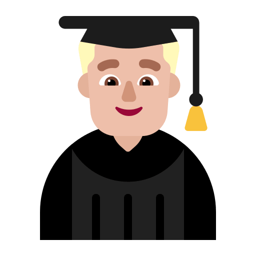 Medium-Light Male Student (Flat) Free Open-Source SVG Icon (Fluent Emoji Flat)