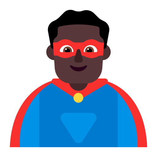 Dark Superhero Man (Flat) Free Open-Source SVG Icon (Fluent Emoji Flat)