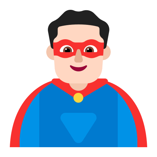 Light Superhero Man (Flat) Free Open-Source SVG Icon (Fluent Emoji Flat)