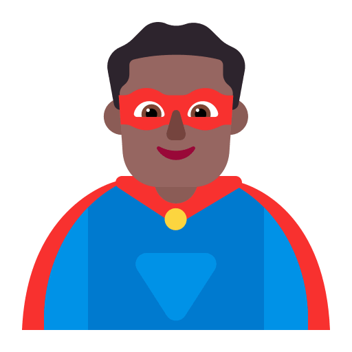 Medium Dark Superhero Man (Flat) Free Open-Source SVG Icon (Fluent Emoji Flat)