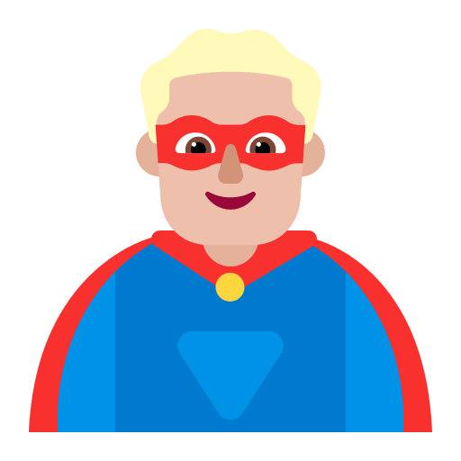 Medium Light Superhero Man (Flat) Free Open-Source SVG Icon (Fluent Emoji Flat)