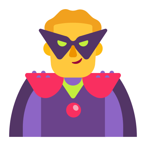 Supervillain Character (Flat) Free Open-Source SVG Icon (Fluent Emoji Flat)