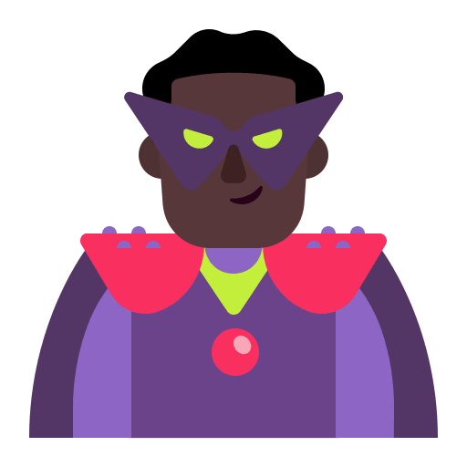 Dark Supervillain Character (Flat) Free Open-Source SVG Icon (Fluent Emoji Flat)