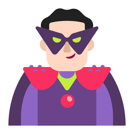 Light Skin Tone Supervillain Character (Flat) Free Open-Source SVG Icon (Fluent Emoji Flat)