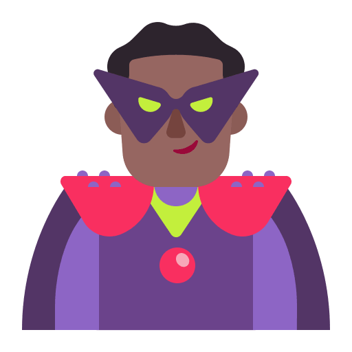 Medium Dark Supervillain Character (Flat) Free Open-Source SVG Icon (Fluent Emoji Flat)