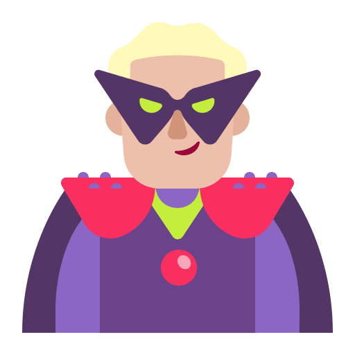 Medium-Light Supervillain Man (Flat) Free Open-Source SVG Icon (Fluent Emoji Flat)