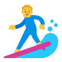 Man Surfing (Flat) Free Open-Source SVG Icon