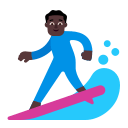 Dark Man Surfing (Flat) Free Open-Source SVG Icon