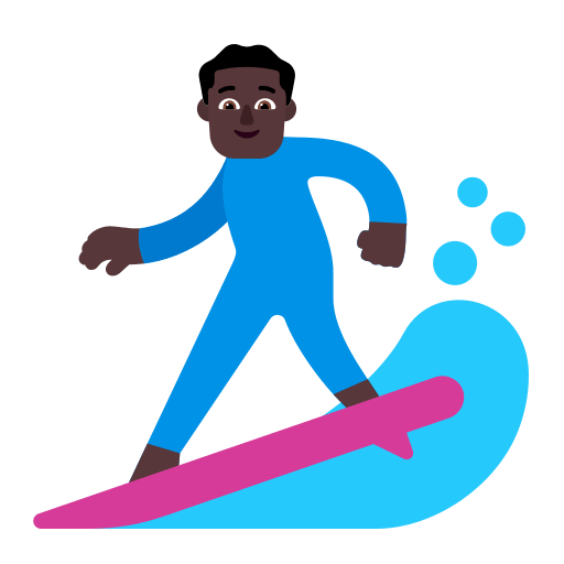 Dark Man Surfing (Flat) Free Open-Source SVG Icon (Fluent Emoji Flat)